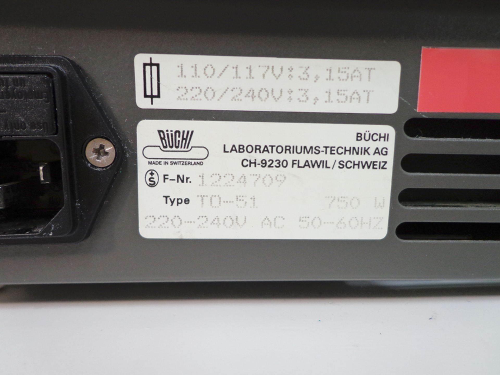 Buchi TO-51 Glass Titrator Oven, serial number 1224709 (Ref: WA11728) - Image 5 of 6