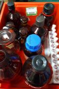 Assorted brown glass bottles & rack of vials (Ref: WA11887)