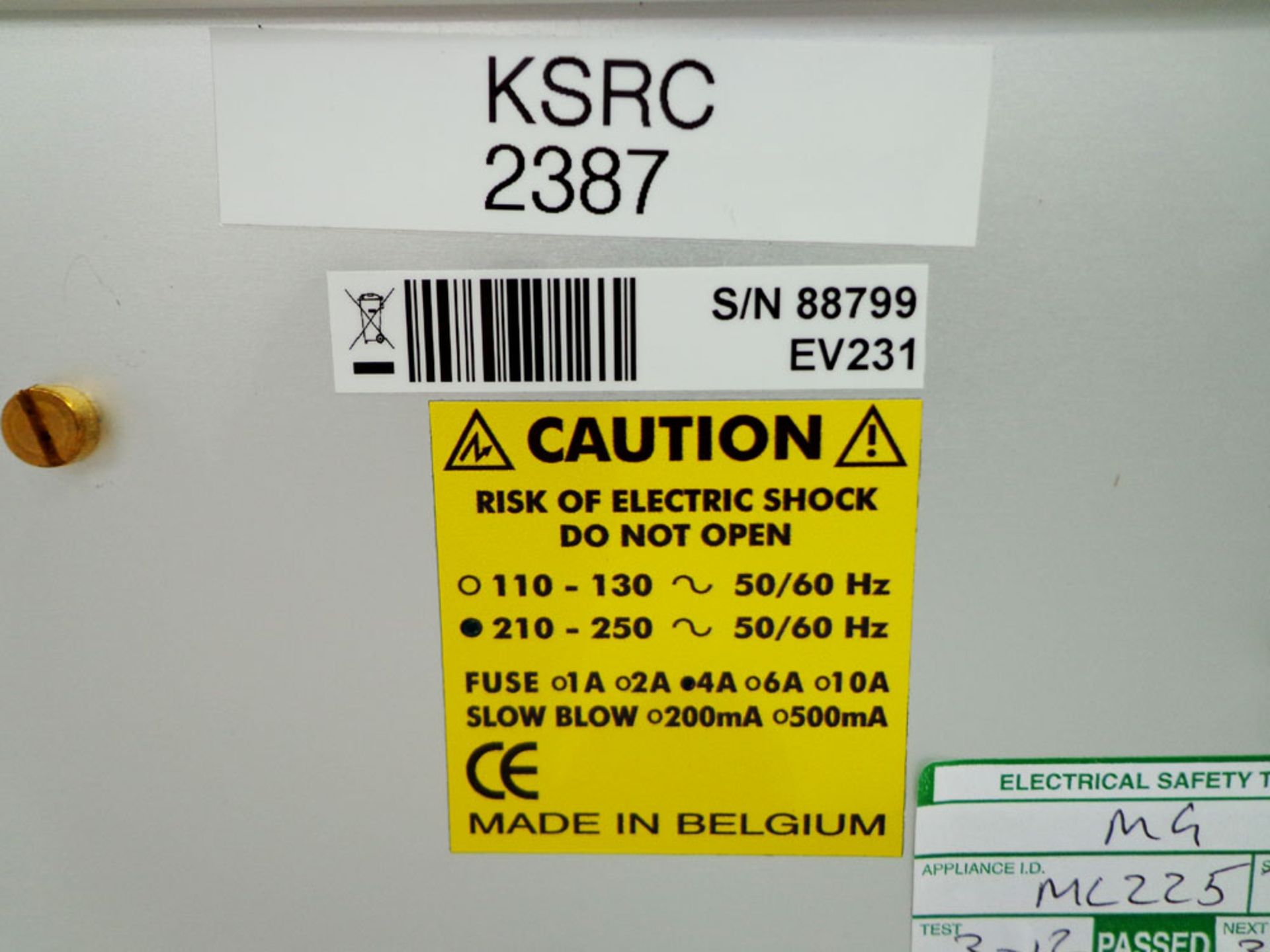 Consort EV231 Electrophoresis Power Supply, serial number 88799 (Ref: WA11806) - Image 4 of 4