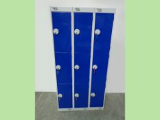 3 x BioCote 3 Door personnel Lockers (Ref: WA12306)