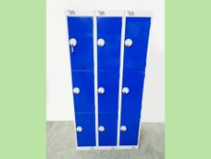 3 x BioCote 3 Door personnel Lockers (Ref: WA12305)
