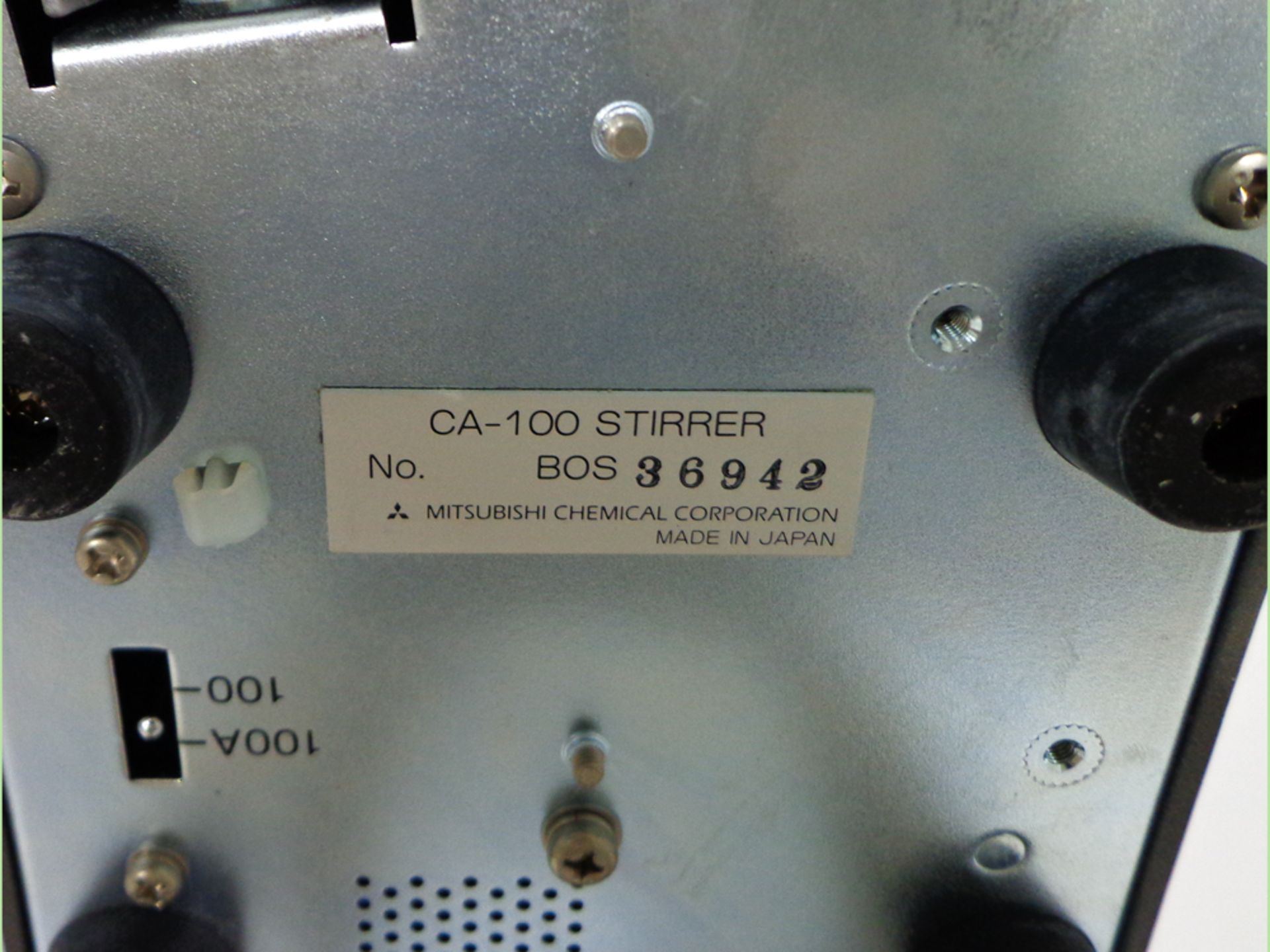 Mitsubishi Chemical Co. CA-100 Vaporiser and Stirrer, serial number BOS 36942 (Ref: WA11676) - Image 4 of 5