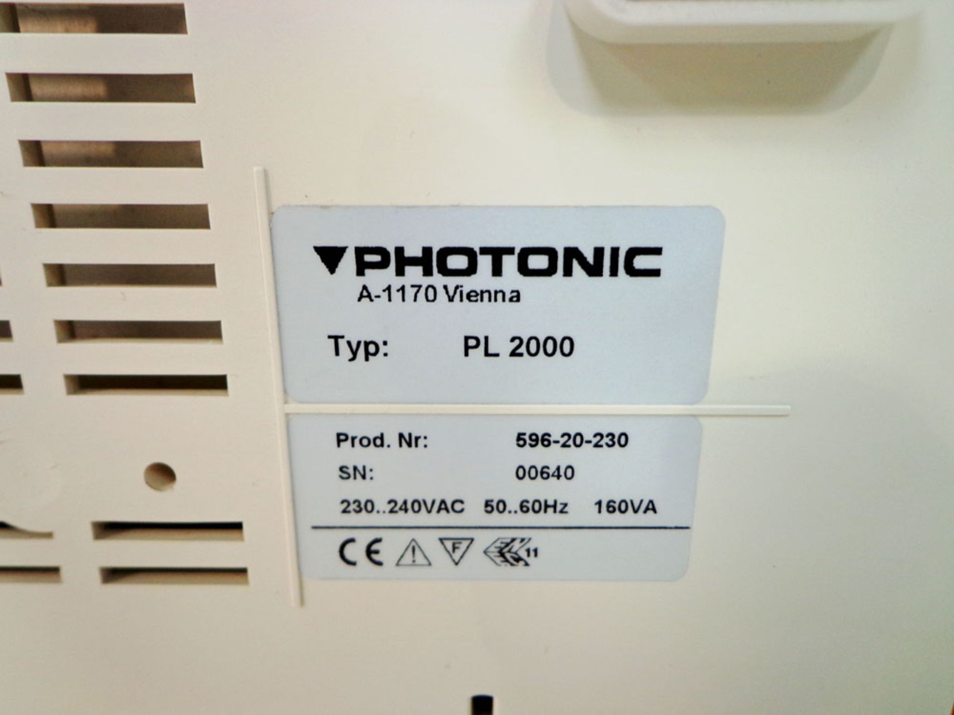 Photonic Cold Light Sources, type PL 2000, P/N 596-20-250, serial number 00640 (Ref: WA11824) - Image 5 of 5