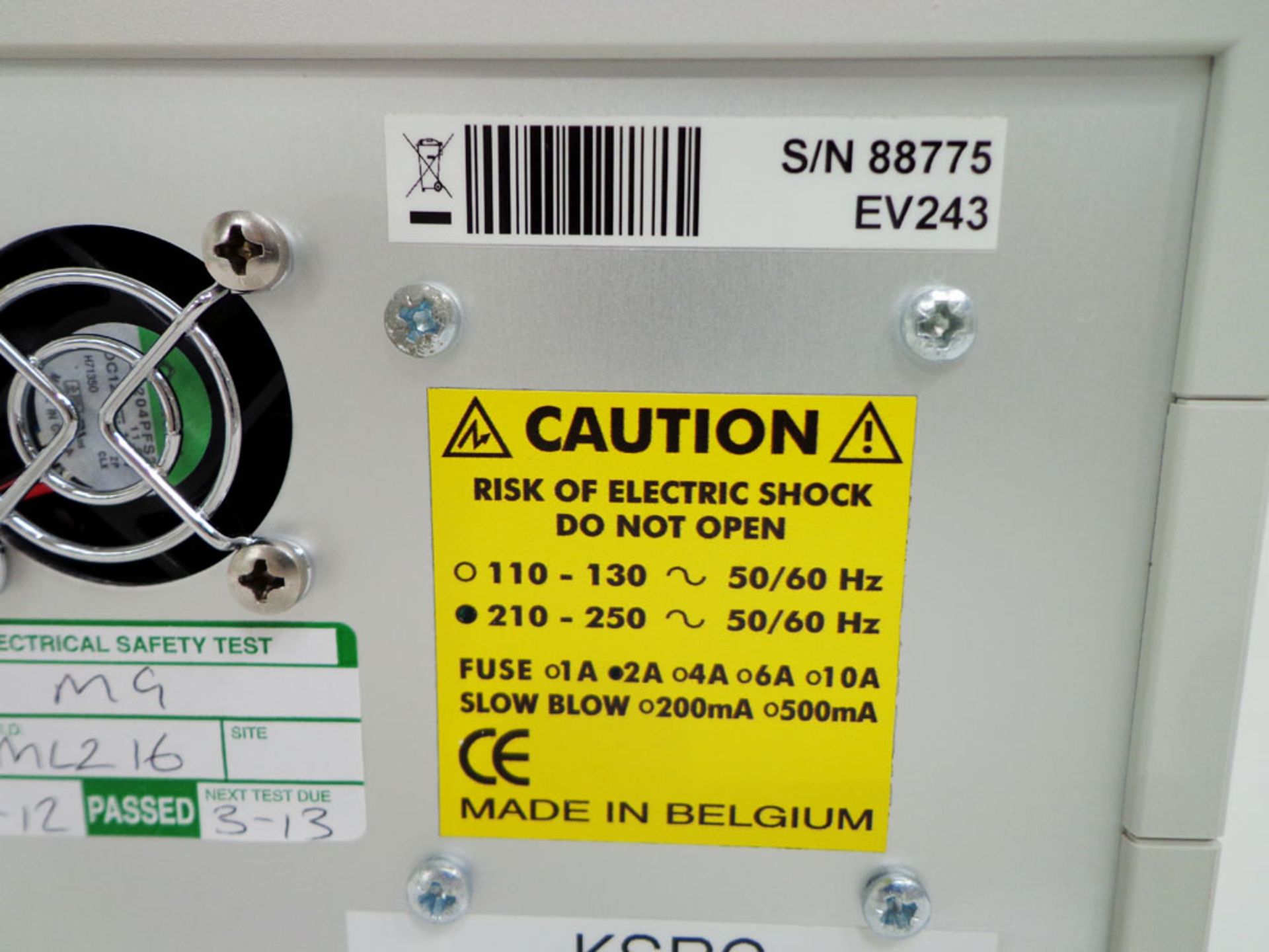 Consort EV231 Electrophoresis Power Supply, serial number 88775 (Ref: WA11812) - Image 4 of 4