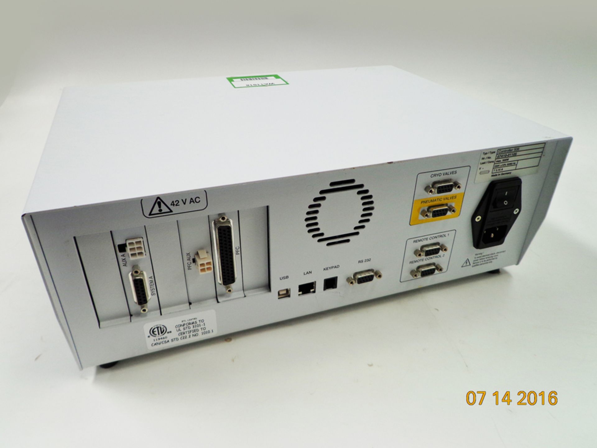 Gerstel MAS C506 Modular Analytical Systems Controller, serial number 07410-01105 (Ref: WA11018) - Image 3 of 3