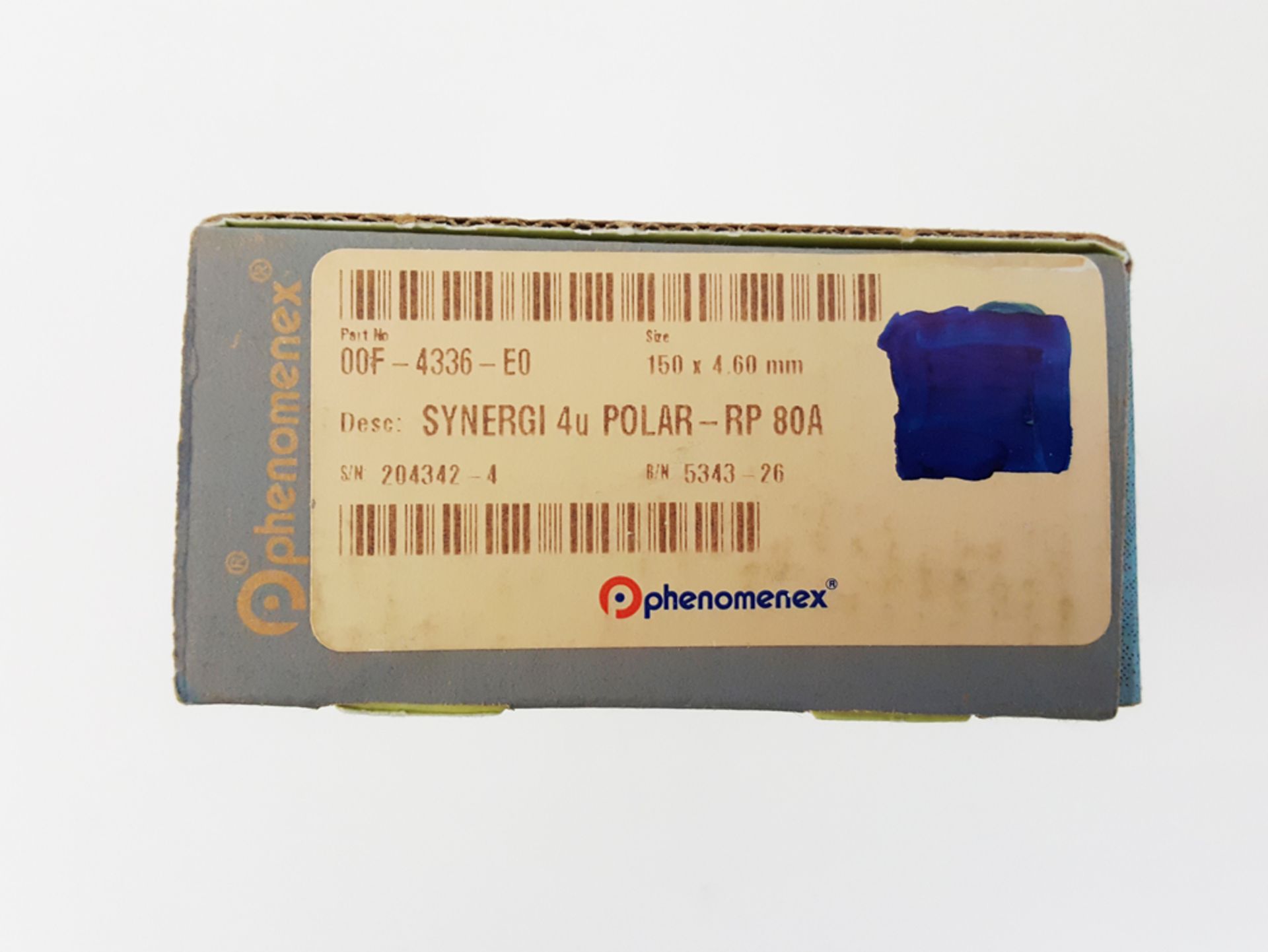 Phenomenex Synergi 4 um Polar-RP 80 A, LC Column (150 x 4.6 mm), P/N 00F-4336-E0, serial number - Image 2 of 2