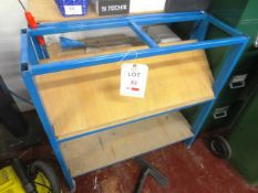 Four steel framed storage racks, approx 1m width (only 2 in picture)