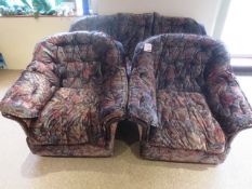 Cloth upholstered 3 piece suite