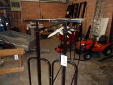 Two mobile clothing rails, approx 2300mm in length (excl all contents)