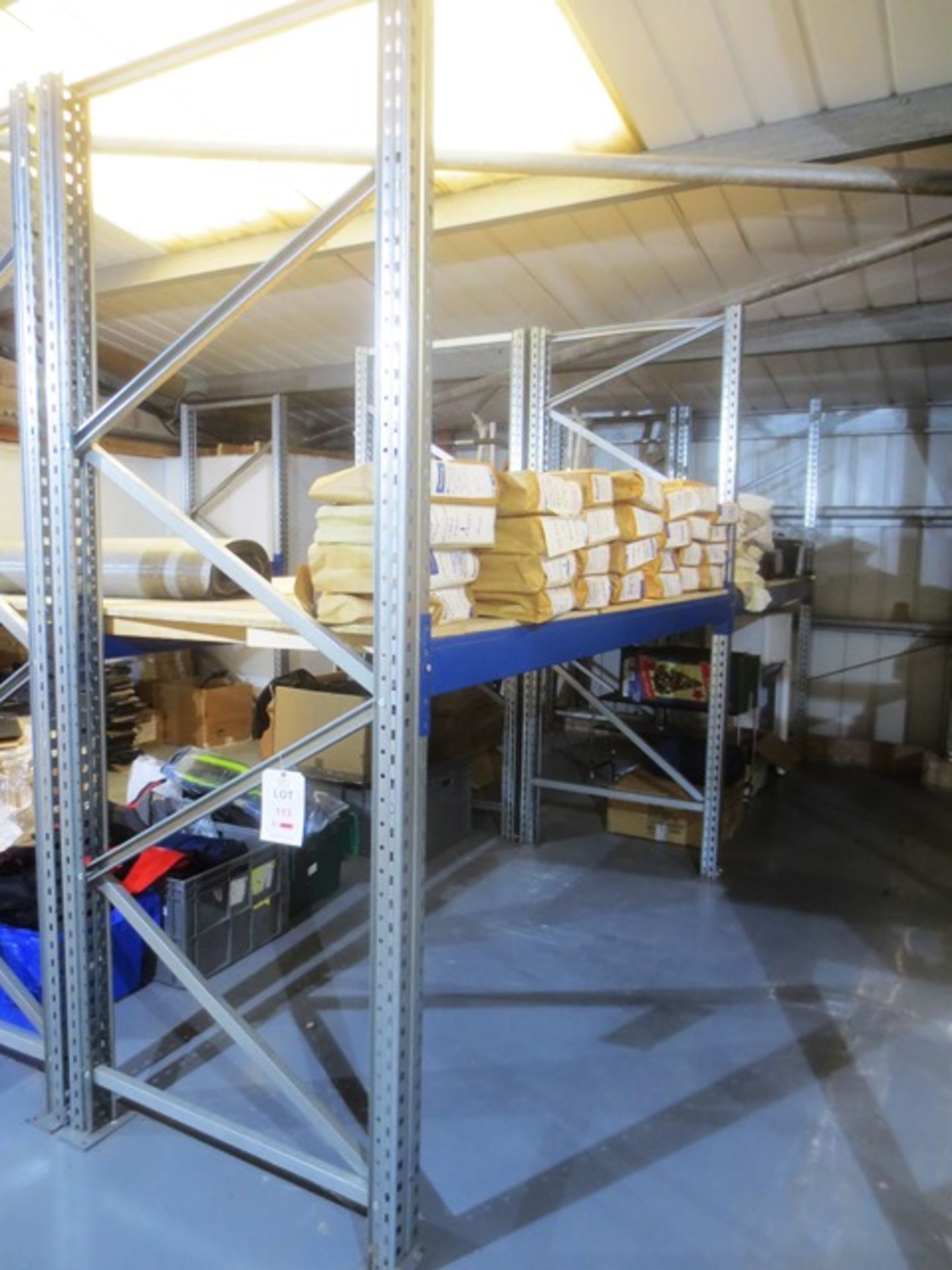 Two bays of adjustable boltless racking (as lotted), approx 2700 x 2600 x 1050mm per bay