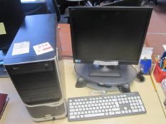 Desk Pentium PC, with flat screen monitor, keyboard