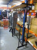 Two mobile clothing rails, approx 2300mm in length (excl all contents)
