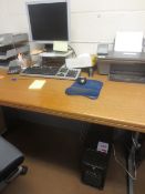 Desktop PC, LCD flat screen monitor, keyboard, mouse, and HP Inkjet printer