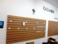 Three wall mounted stock display boards, approx 2400 x 1200mm (only two in picture)