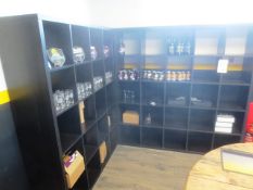 Two 25 compartment storage units, approx 1800 x 1800mm (excludes contents)