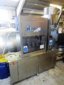 IC Filling Systems stainless steel 4 head bottle filler and capping station, model 441 Compact