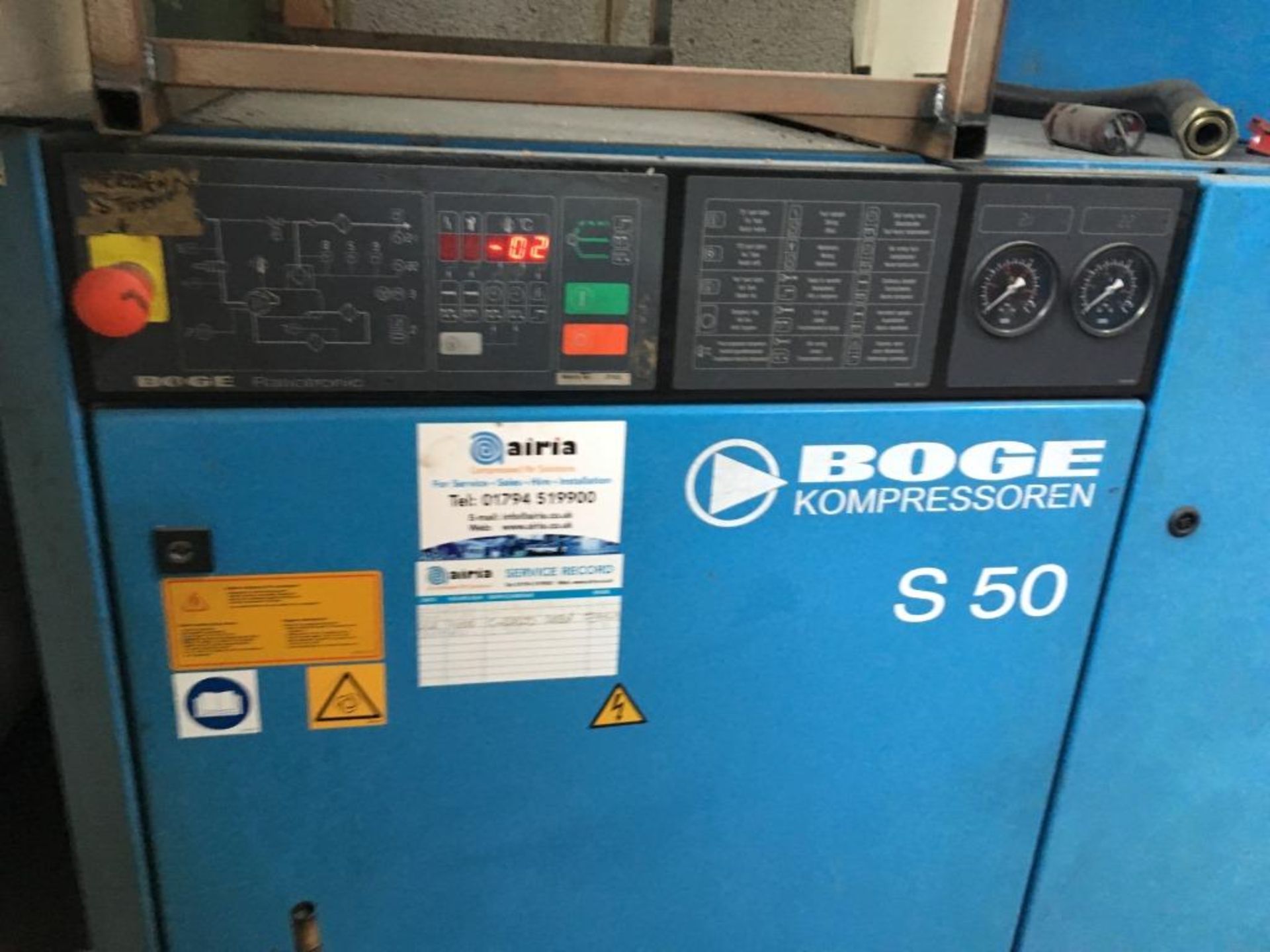 Boge Kompressoren S50 air compressor, machine no. 27532 with air receiver tank and filters - Image 6 of 6
