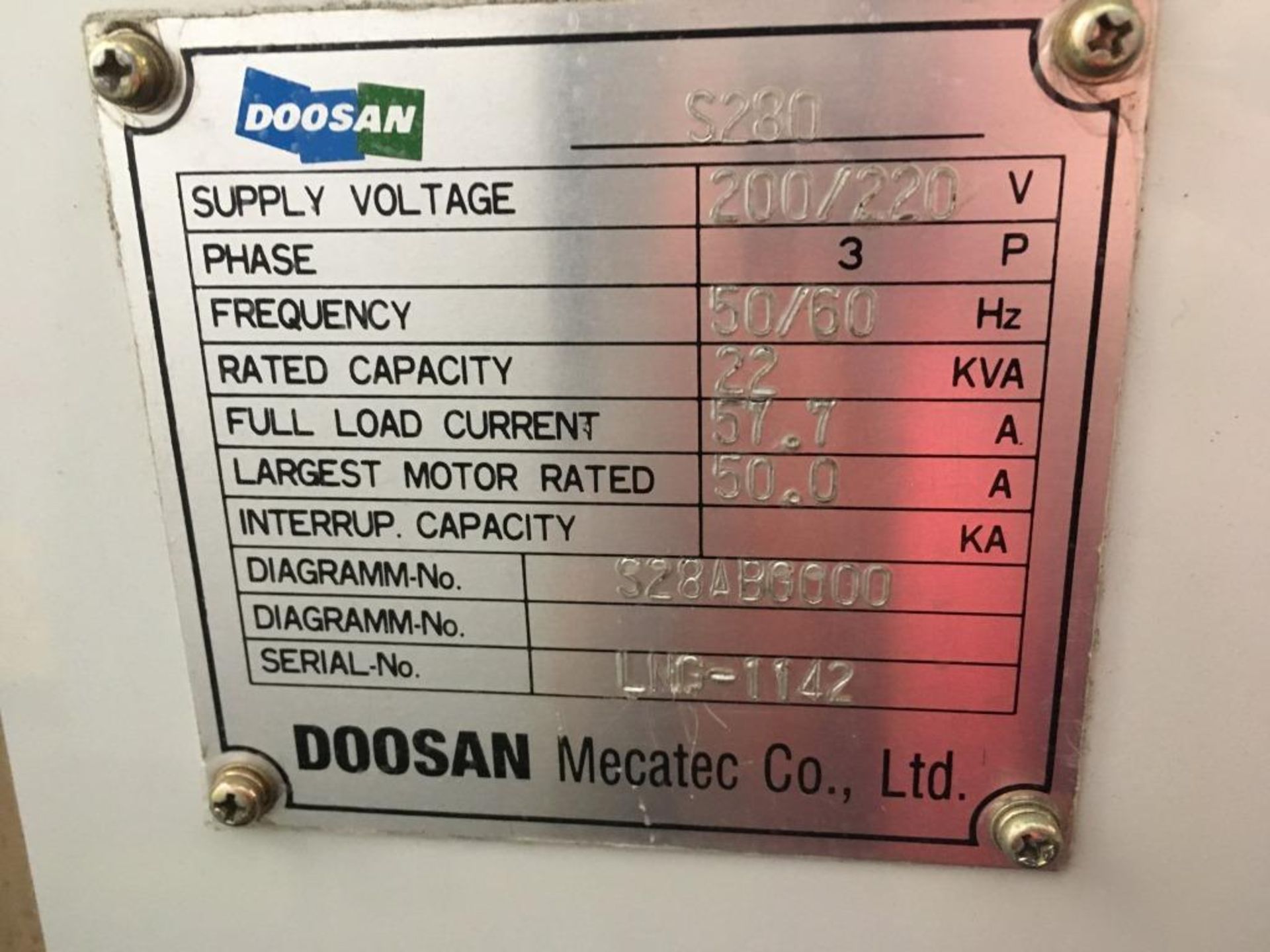 Doosan S280 CNC lathe with FANUC Series Oi-T control, 10 tool changer, Serial No. LNG-1142 with - Image 11 of 15