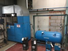 Boge Kompressoren S50 air compressor, machine no. 27532 with air receiver tank and filters