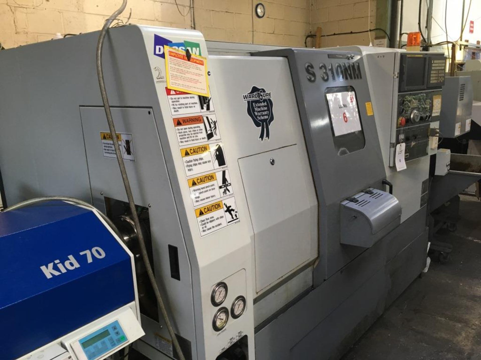 Doosan Mecatec S310NM CNC lathe with FANUC Series 21i TB control and 12 tool changer, Serial No. - Image 2 of 14