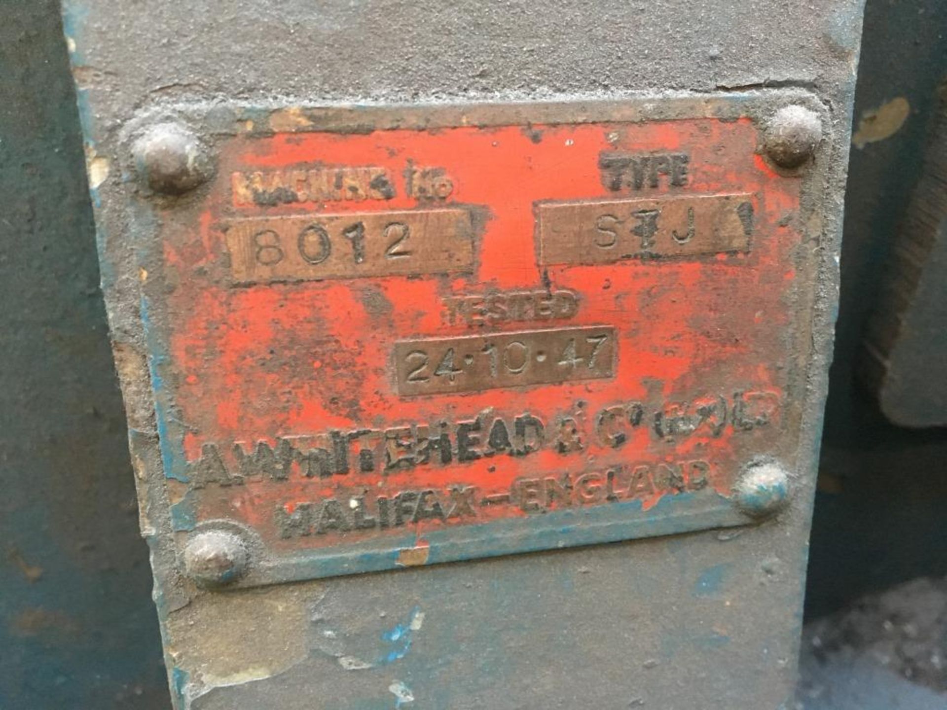 Whitehead Junior horizontal sander, type STJ, Serial no. 8012. This lot cannot be confirmed to be in - Image 3 of 3