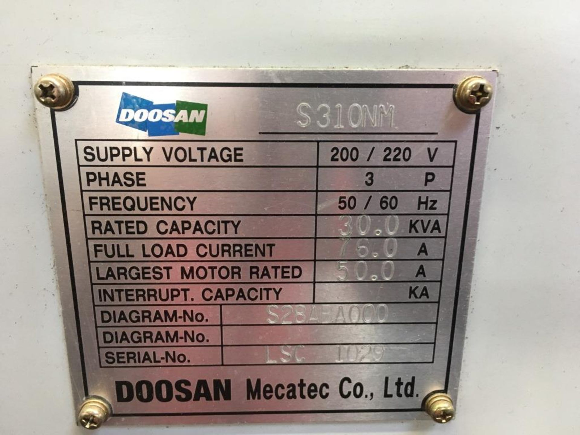 Doosan Mecatec S310NM CNC lathe with FANUC Series 21i TB control, driven tooling and 12 tool - Image 15 of 15