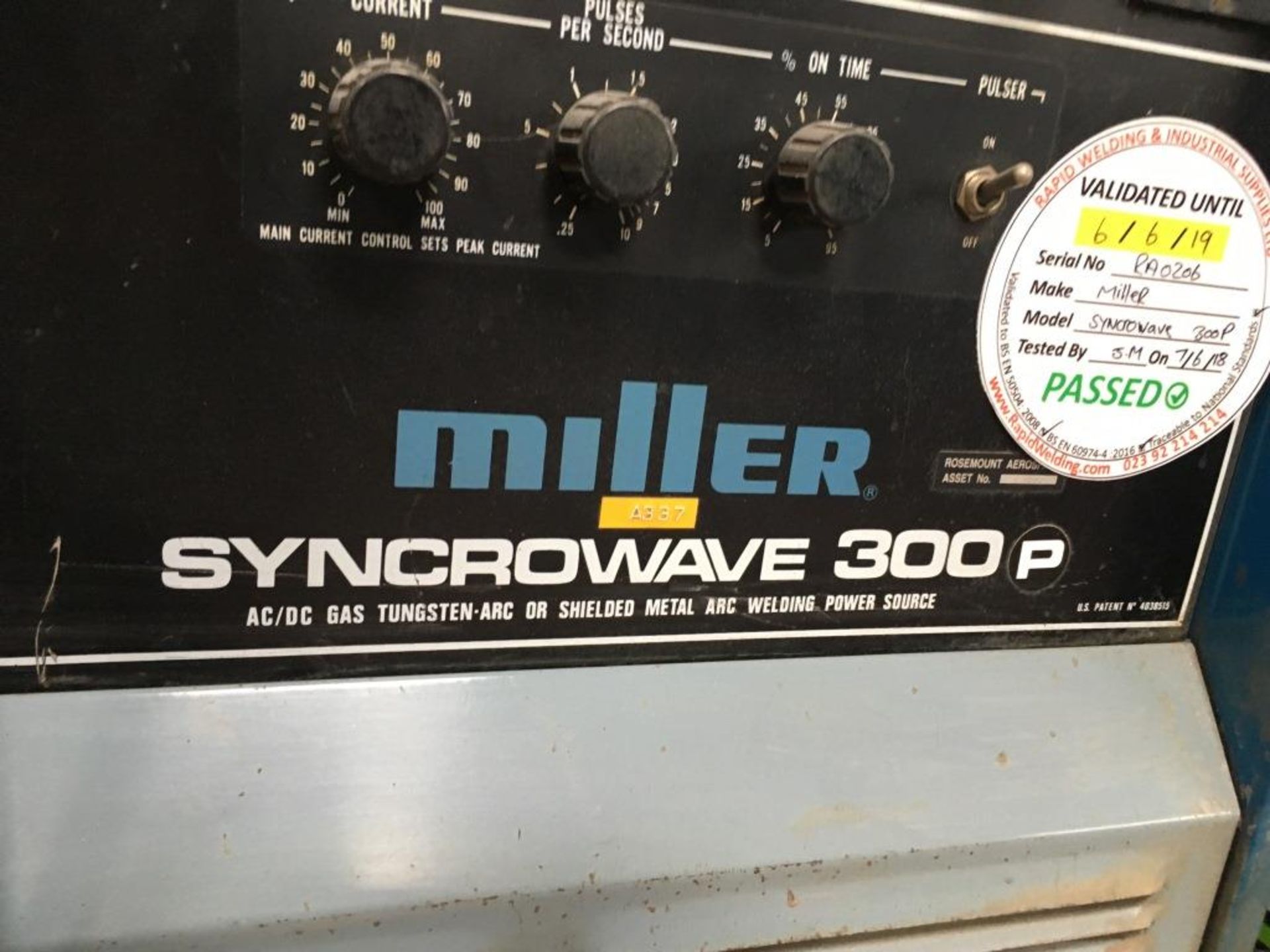 Miller Syncrowave 300P AC/DC tig welder, Serial no. RA0206 with TA XC600 water cooler - Image 4 of 4