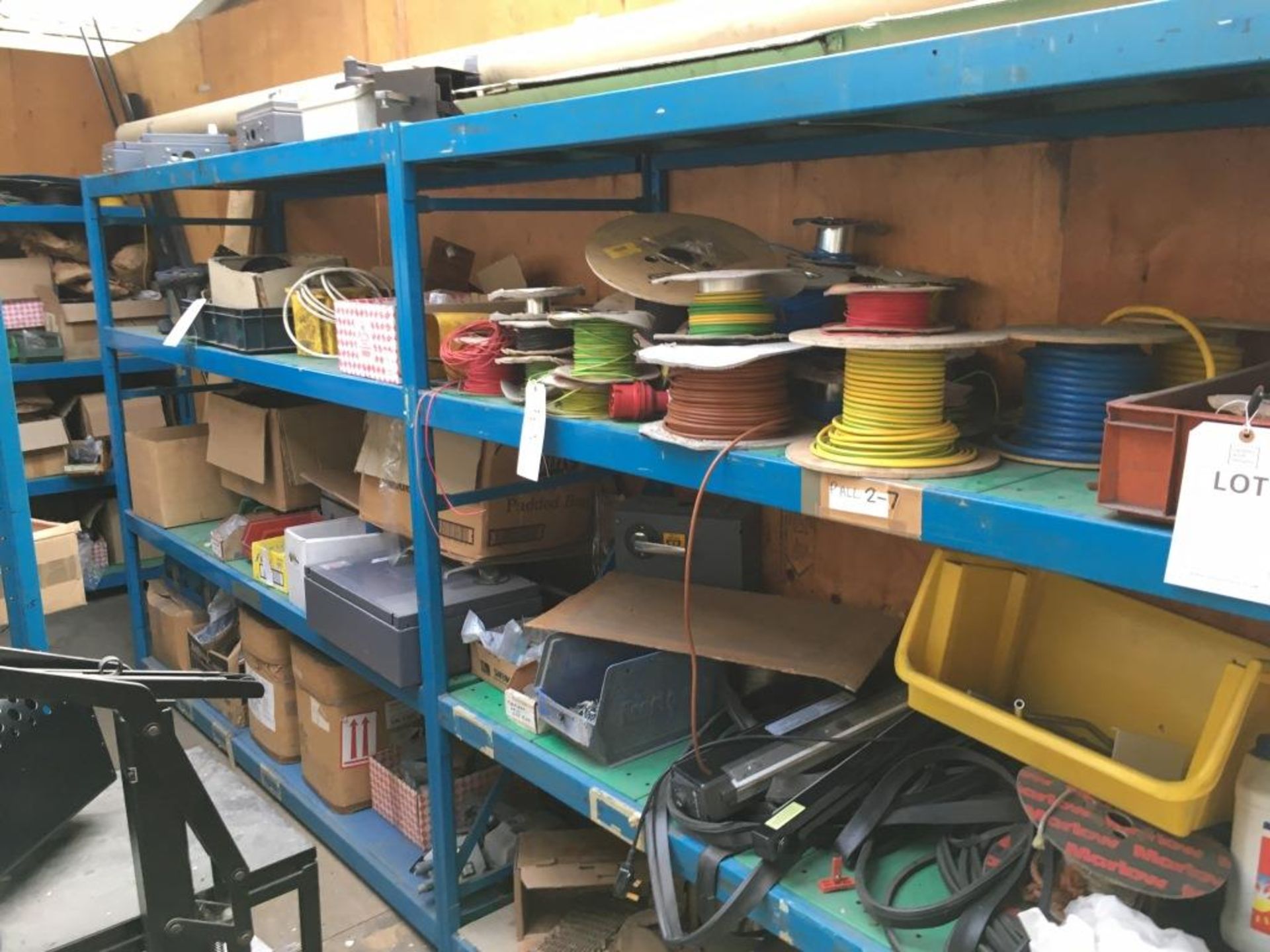 The contents of the racking on the mezzanine floor. To be packed on to pallets by the purchaser