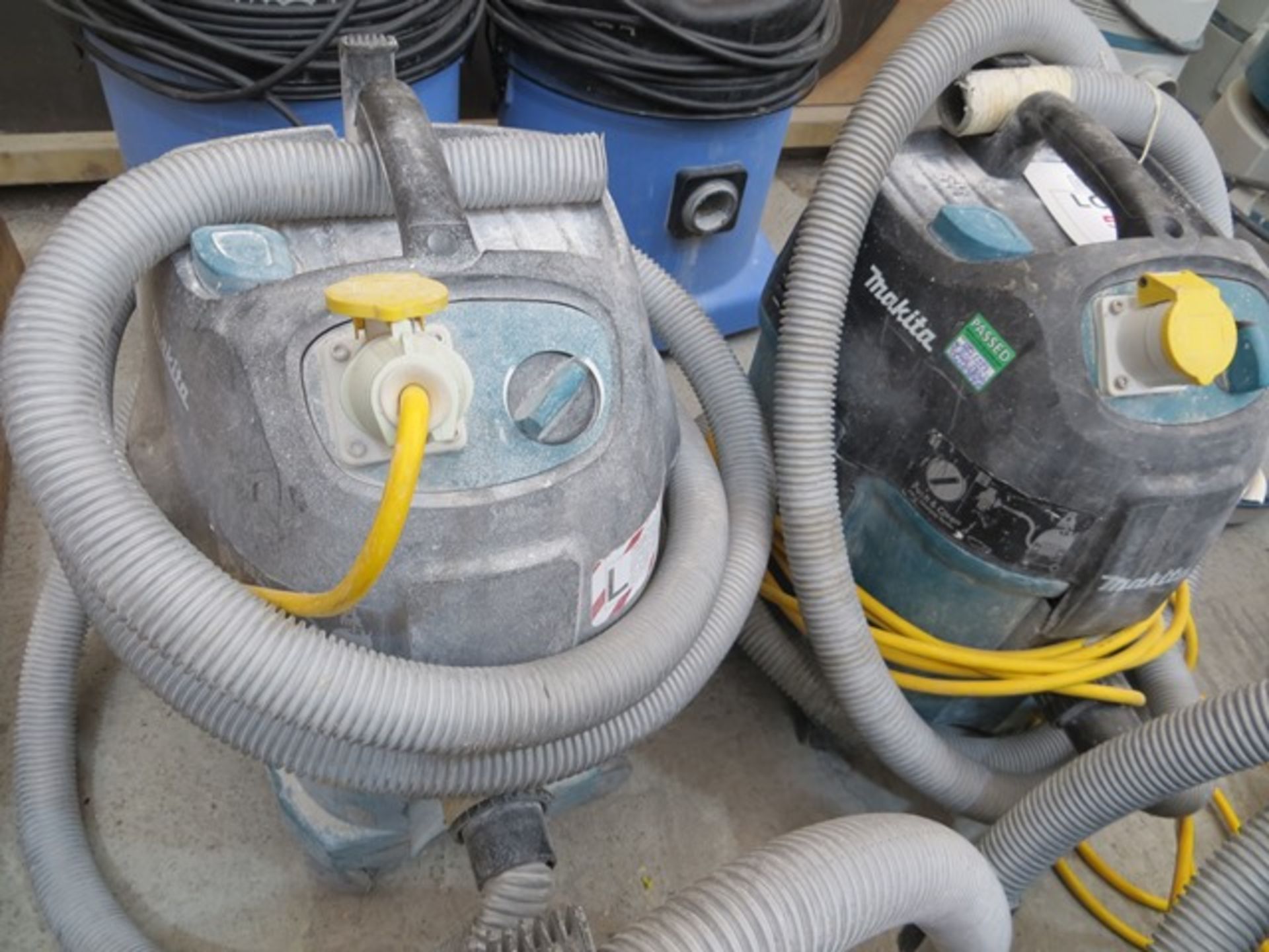 Two Makita 446L 110v Industrial Vacuum Cleaners