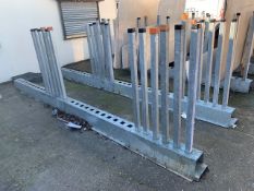5 metre galvanized steel horizontal heavy duty stone/marble racking system c/w 24 poles (