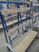 Two Wood Framed Single Sided Mobile Marble Transportation Trollies 400Kg Max Load