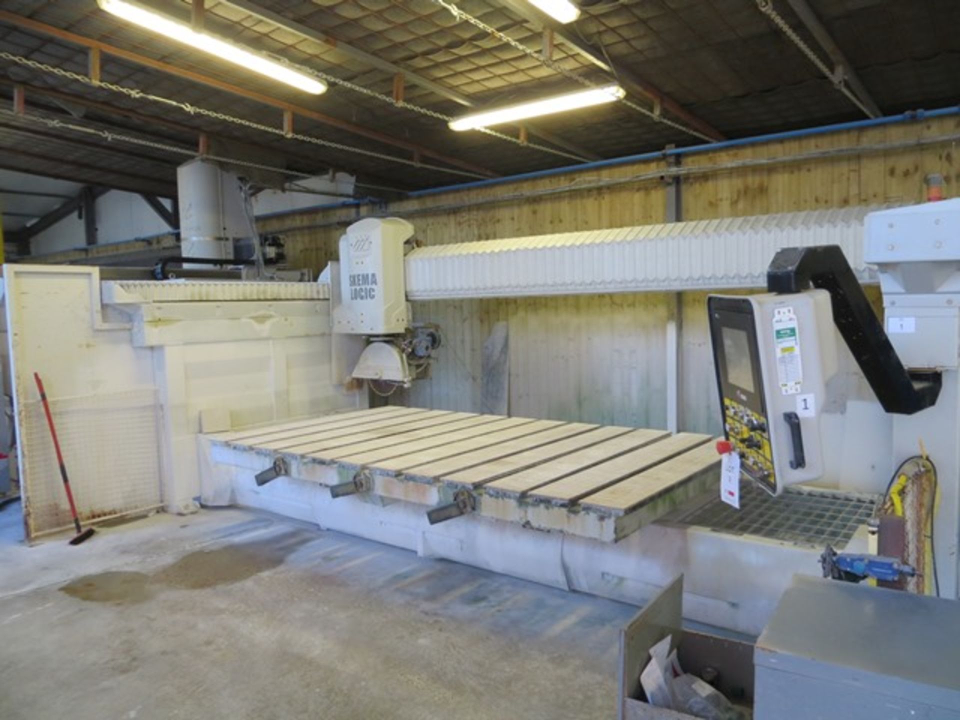 Denver Skema Logic monobloc bridge saw with wire safety guard and OSAI control panel (c2007). A work