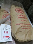 160 bags of GMA Garnet 80 Mesh Abrasive 25Kg bags on 2.5 pallets