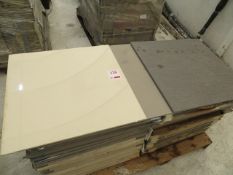Pallet Containing 35 Dark Grey Ceramic Tiles 600mm x 600mm x 10mm, 30 Light Grey Ceramic Tiles 600mm