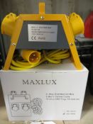 Three Maxlux 4-way 110v 3G2.5mm Distribution Boxes (Boxed)