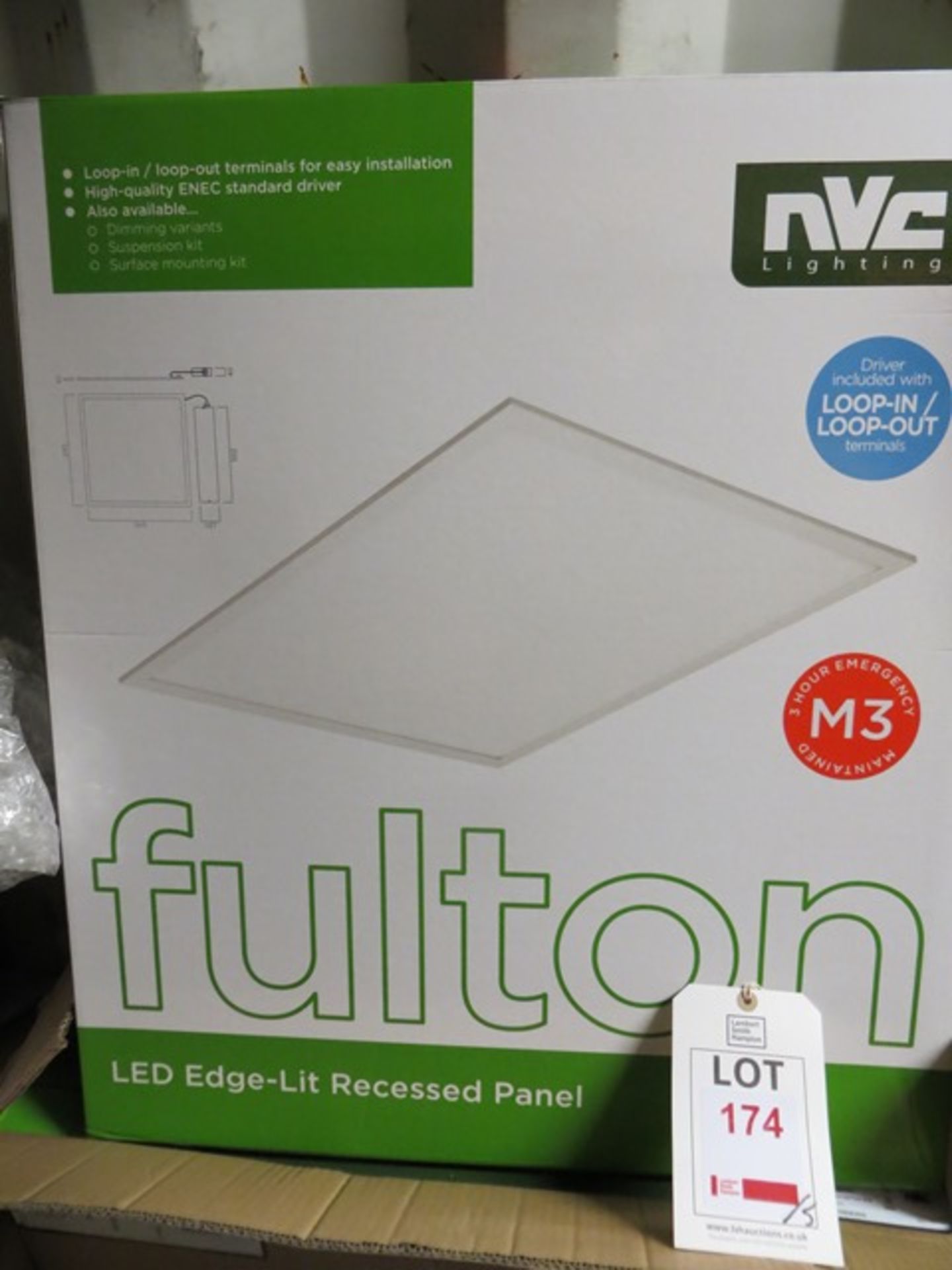 Five Fulton 34w LEDM3 edge lit recessed panels Part no NFU 34/66/M3/840