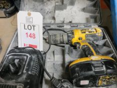 Dewalt cordless drill c/w charger & case