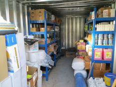 Contents of container to include floor polishing discs, Silver Hook Service Spray,scourers (abrasive