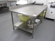 Stainless steel food preparation work surface Approx. 2400 x 950mm (Please ensure sufficient