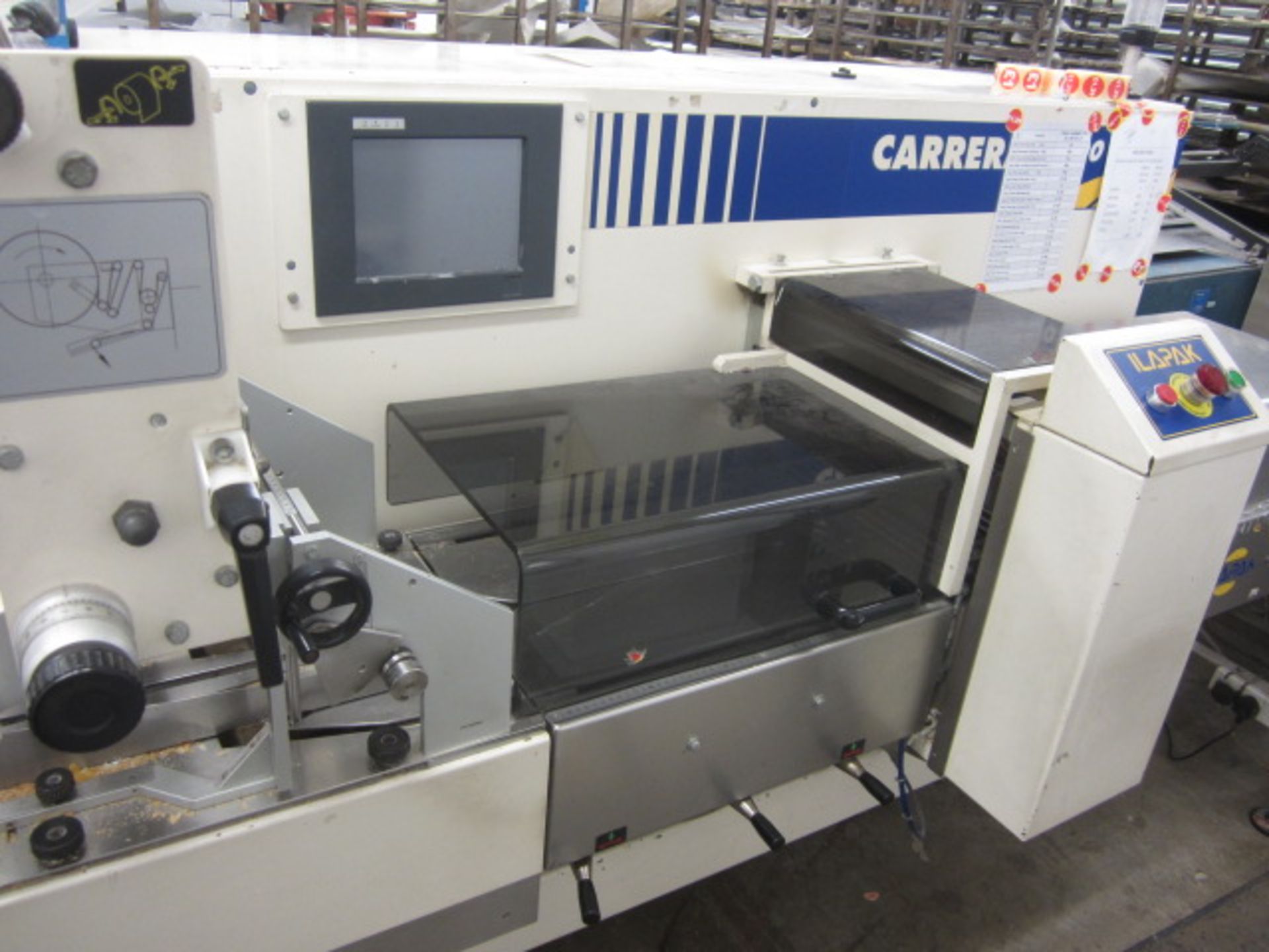 Ilapak Carrera 2000 PC flow wrapper, with stop/start and touch screen control s/n: 03 184 (2003) - Image 9 of 11