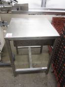Stainless steel food preparation work surface, with undercounter drawer, approx. 650 x 650mm (Please