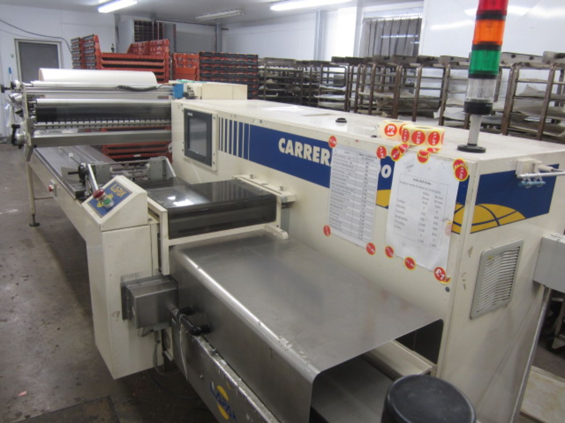 Ilapak Carrera 2000 PC flow wrapper, with stop/start and touch screen control s/n: 03 184 (2003)