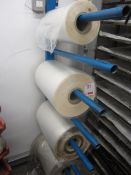 Four reels of packaging film, breathable (widths 2 x 420mm and 2 x 350mm)