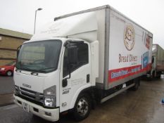 Isuzu Forward N750.190 Euro 6, 7.5 ton rigid box lorry with Palfinger folding tail lift