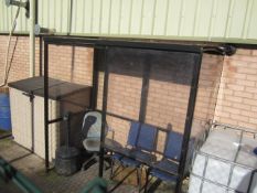 Steel framed smoking shelter, approx. 2000 x 1000m (Please ensure sufficient resource / handling