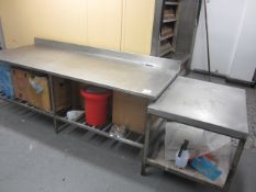Stainless steel food preparation work surface Approx. 950 x 750mm (Please ensure sufficient resource
