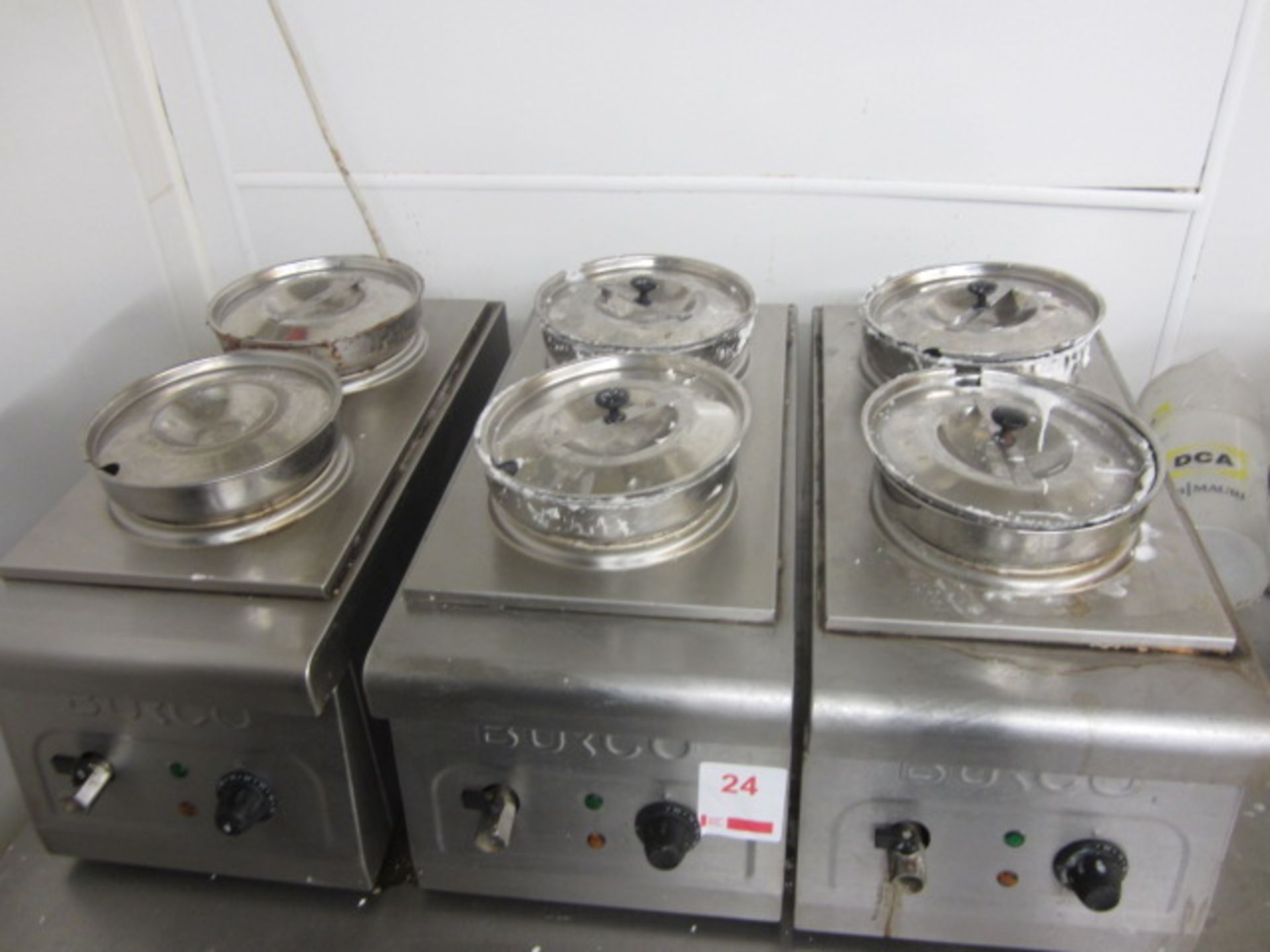 Three Burco stainless steel bench top twin pot Bain Maries - Image 2 of 2