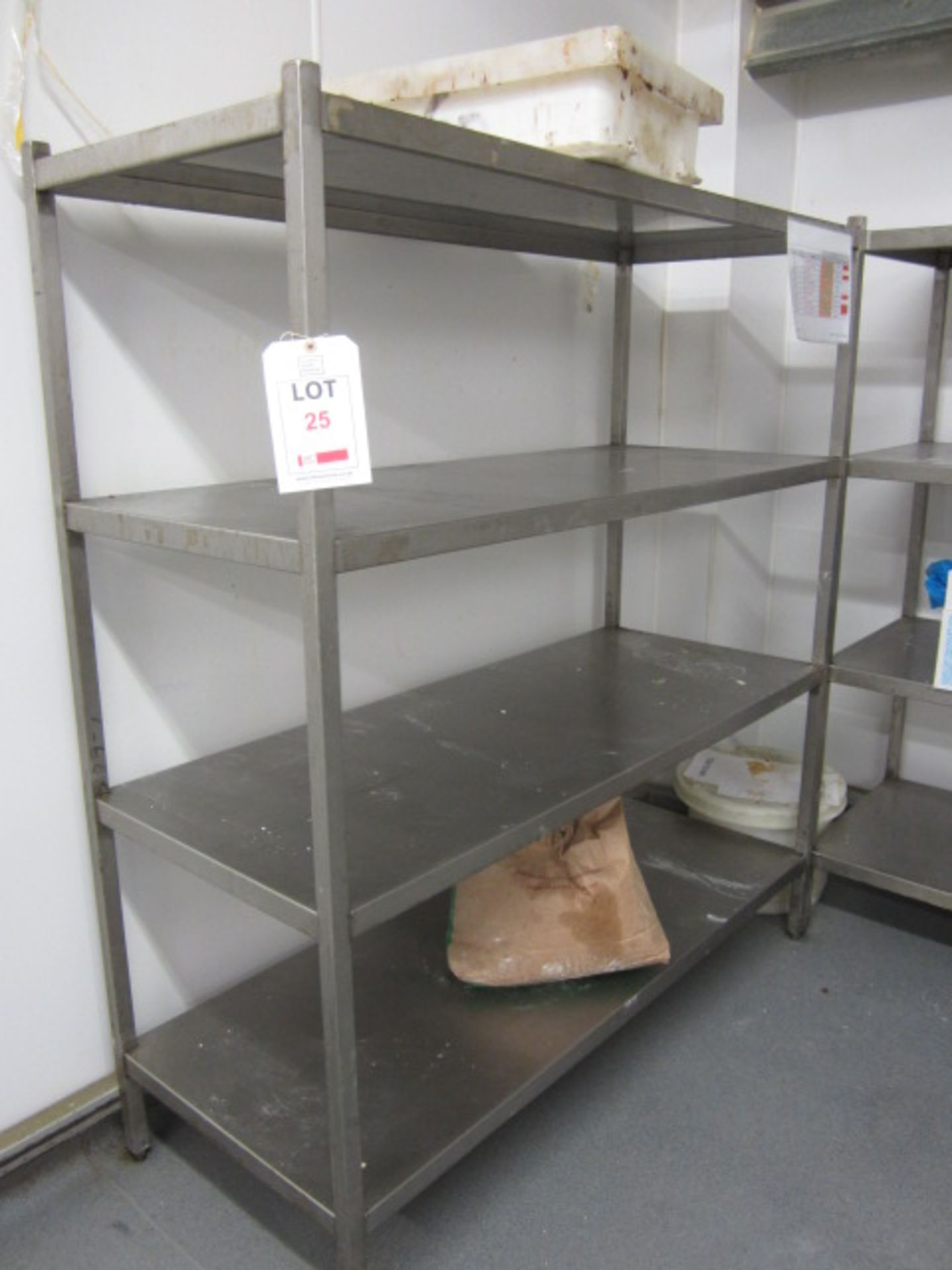 Two stainless steel 4-shelf storage racks, 1500 x 600 x 1650mm (Please ensure sufficient - Image 2 of 3