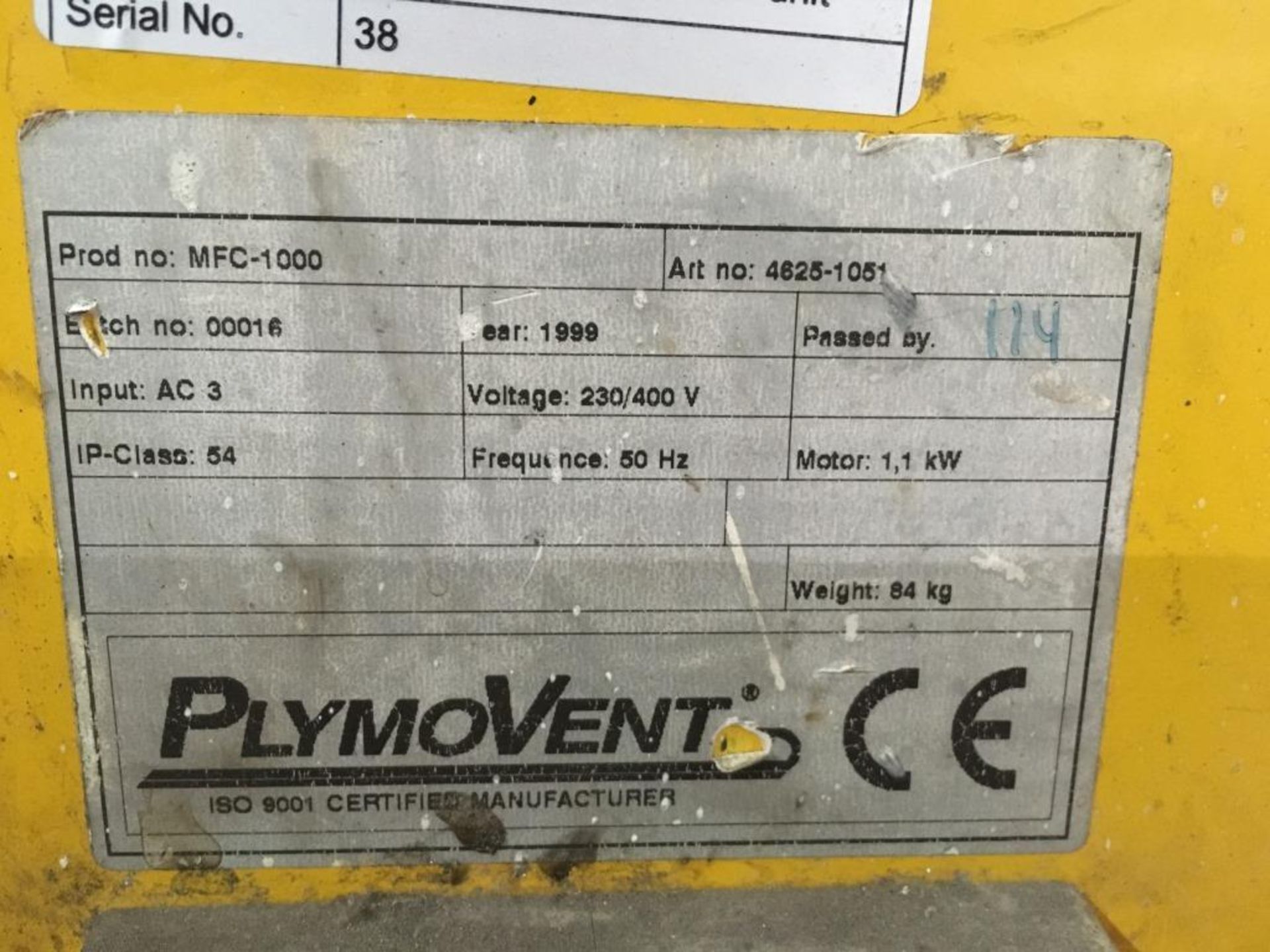 Plymovent Multifume Caddie mobile fume extraction unit MFC-1000, Year of manufacture: 1999 - Image 2 of 2