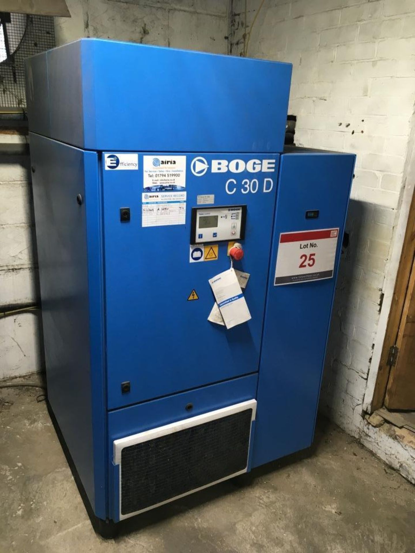 Boge C30D screw compressor, approx 1,200 hours. A work Method Statement and Risk Assessment must - Image 2 of 2